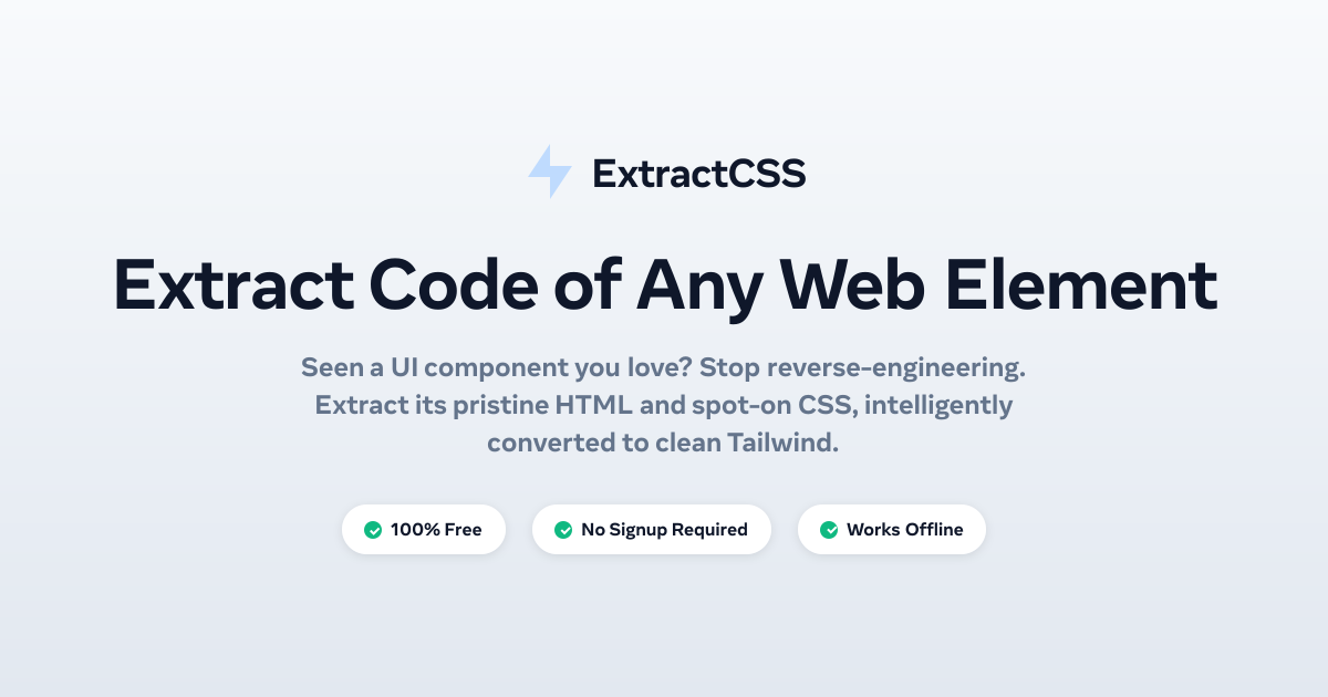 ExtractCSS - Get CSS from any website element in seconds